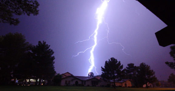  Lightning strikes over Vegas. 